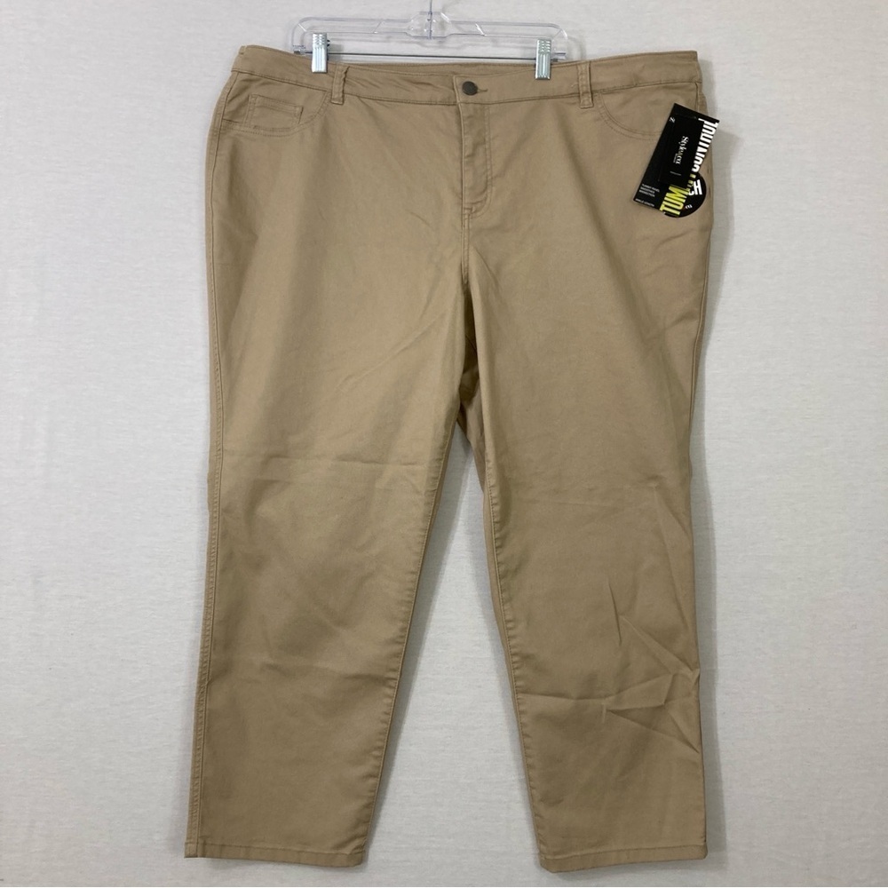 New Style & Co Brown/Tan Office‎ Career Chino Ankle Pants size 24W